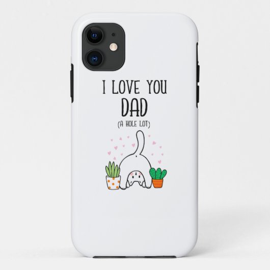猫おもしろい愛するパパの穴ロット Case-Mate iPhoneケース (裏面)