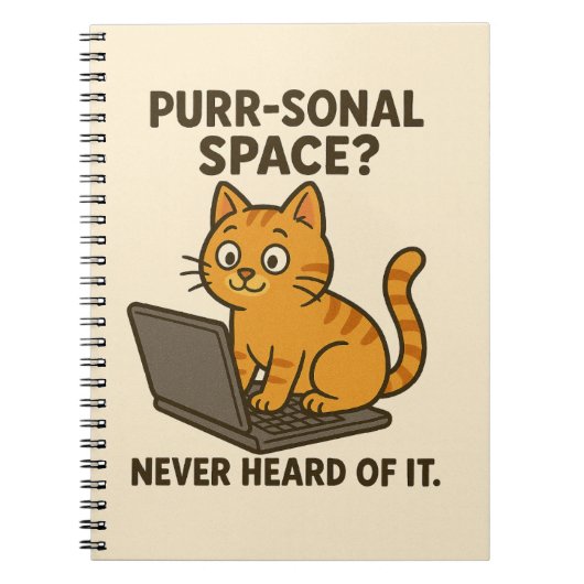 猫おもしろい手帳 – 「パーソン宇宙?」 ノートブック (正面)