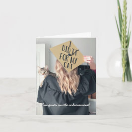 猫おもしろい折りグリーティングカード卒業 カード