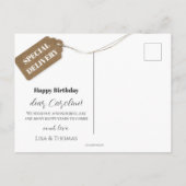 猫おもしろい撮カスタム影誕生日はがき ポストカード (裏面)