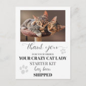 猫おもしろい撮カスタム影誕生日はがき ポストカード (正面)