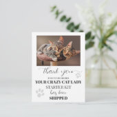 猫おもしろい撮カスタム影誕生日はがき ポストカード (スタンド正面)