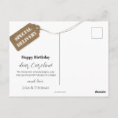 猫おもしろい撮カスタム影誕生日はがき ポストカード (裏面)