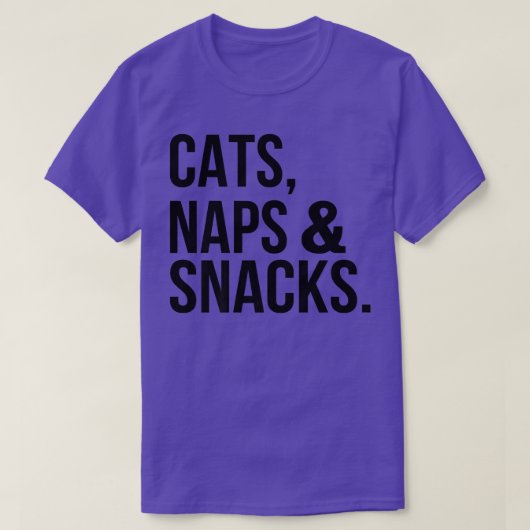 猫おもしろい昼寝&スナック猫オーナースナッキン Tシャツ (デザイン正面)
