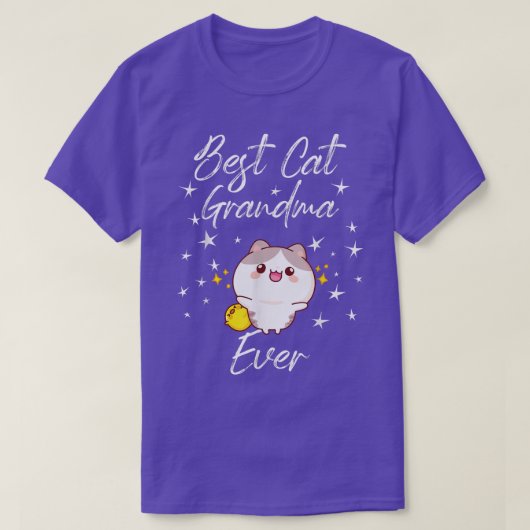 猫おもしろい最高のおばあちゃんエバー子猫ママ猫好きモ Tシャツ (デザイン正面)