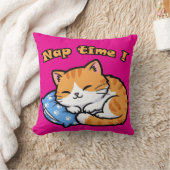 猫おもしろい枕「昼寝時間」 クッション (ブランケット)