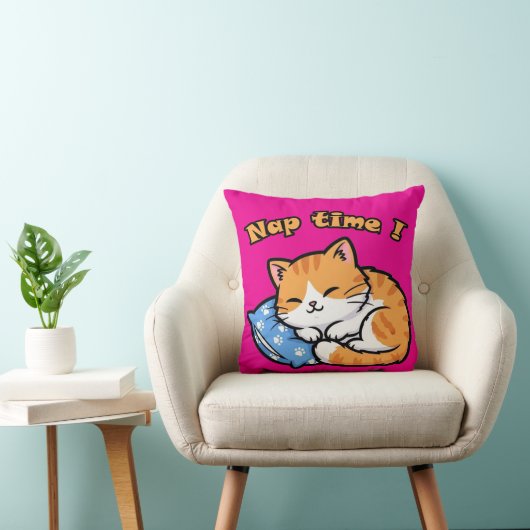 猫おもしろい枕「昼寝時間」 クッション (椅子)