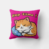 猫おもしろい枕「昼寝時間」 クッション (裏面)