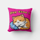 猫おもしろい枕「昼寝時間」 クッション (正面)