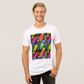 猫おもしろい柄–54578 トライブレンドTシャツ (正面全面)