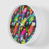 猫おもしろい柄–54578 壁時計 (傾斜)