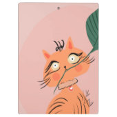 猫おもしろい植物の葉漫画 クリップボード (裏面)