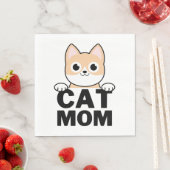 猫おもしろい母 スタンダードランチョンナプキン (インサイチュ)