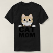 猫おもしろい母 Tシャツ (デザイン正面)