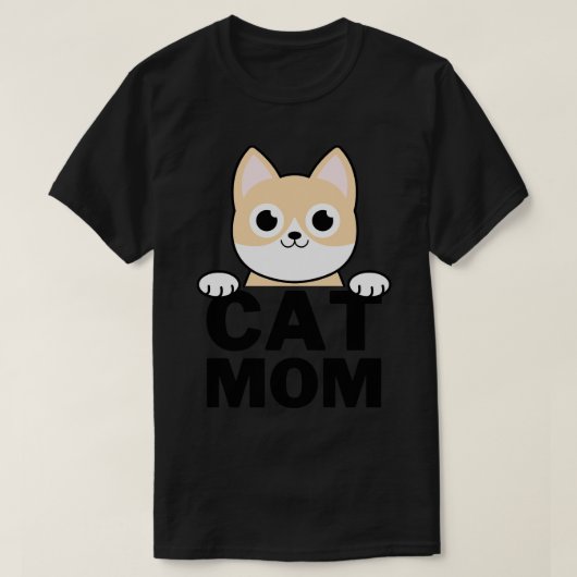 猫おもしろい母 Tシャツ (デザイン正面)