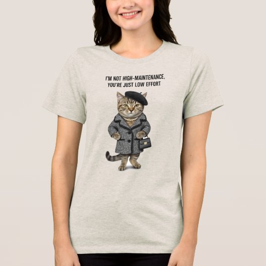 猫おもしろい母Tシャツ トライブレンドＴシャツ (正面)