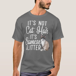 猫おもしろい毛ではないシャムグリッター猫マママダ Tシャツ