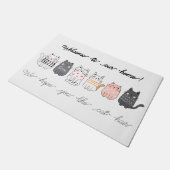 猫おもしろい毛ペット好きへようこそ ドアマット (アングル)