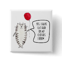 猫おもしろい毛認識度ボタン白黒