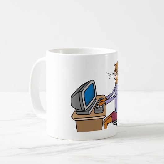 猫おもしろい漫画オフィスのユーモア コーヒーマグカップ (正面左)