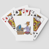 猫おもしろい漫画オフィスのユーモア トランプ (裏面)