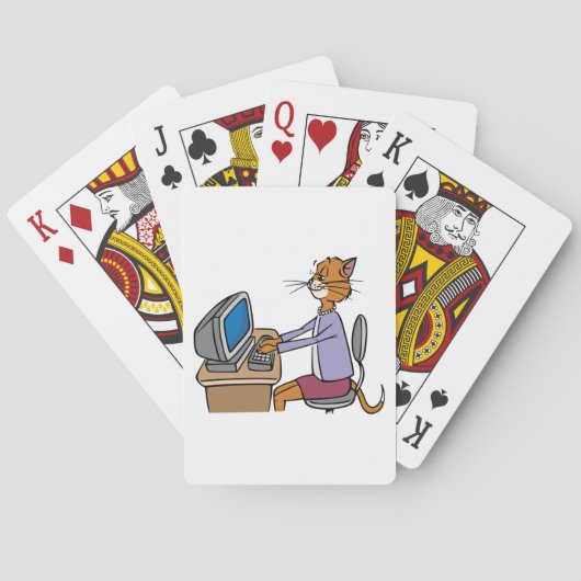 猫おもしろい漫画オフィスのユーモア トランプ (裏面)
