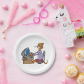 猫おもしろい漫画オフィスのユーモア ペーパープレート (パーティー)