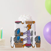 猫おもしろい漫画オフィスのユーモア ラッピングペーパー