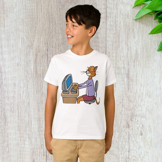 猫おもしろい漫画オフィスのユーモア Tシャツ