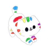 猫おもしろい漫画カラフルかわいい子猫モダン シール