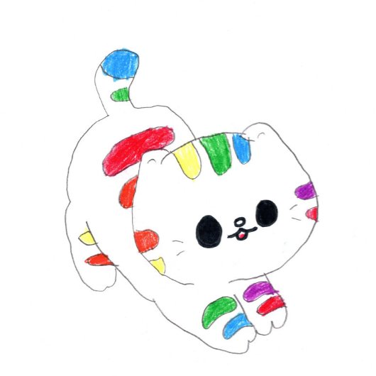 猫おもしろい漫画カラフルかわいい子猫モダン シール