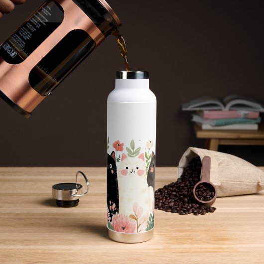 猫おもしろい漫画 ウォーターボトル (コーヒー)