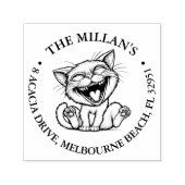 猫おもしろい熱狂するテーマ セルフインキングスタンプ (デザイン)