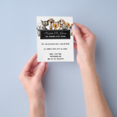 猫おもしろい熱狂する犬ペットシッターモダンホワイト チラシ (手)