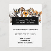 猫おもしろい熱狂する犬ペットシッターモダンホワイト ポストカード (正面)