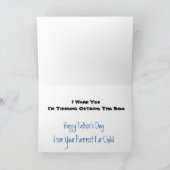 猫おもしろい父の日帰りカー考えるド – S Outside カード (内部)