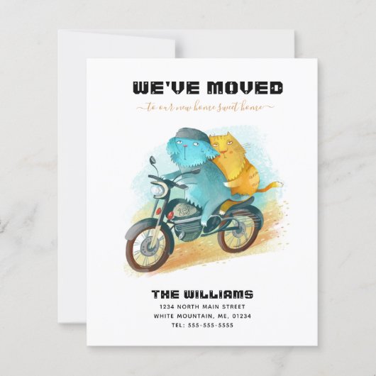 猫おもしろい犬バイクの予算の移動カード (正面)