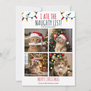 猫おもしろい犬リストいけなのクリスマスカスタム写真 シーズンカード