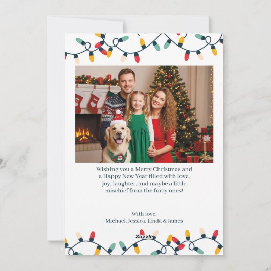 猫おもしろい犬リストいけなのクリスマスカスタム写真 シーズンカード (裏面)