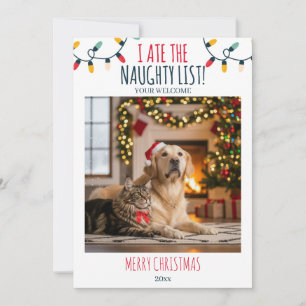 猫おもしろい犬リストいけなのクリスマスカスタム写真 シーズンカード