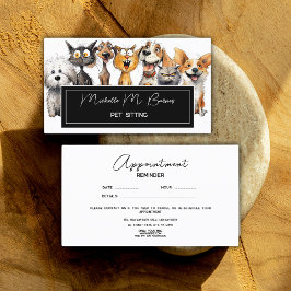 猫おもしろい犬熱狂するペットシッターアポイントメントカード 名刺