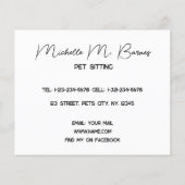 猫おもしろい犬熱狂するペットシッター事業 チラシ (裏面)