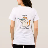 猫おもしろい猫の歯素晴らし芸 トライブレンドＴシャツ (裏面)