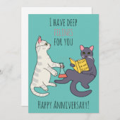 猫おもしろい猫科の動物punイラストレーションフラットカード (正面/裏面)