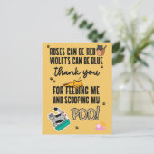 猫おもしろい産のかわいい黄色い幸せな母の日 ポストカード (スタンド正面)