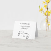 猫おもしろい皮肉ミニマル誕生日名 カード (黄色い花)