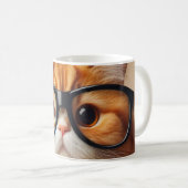 猫おもしろい眼鏡 コーヒーマグカップ (正面右)
