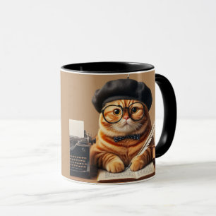 猫おもしろい眼鏡 マグカップ