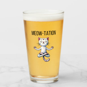 猫おもしろい瞑想 タンブラーグラス