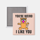 猫おもしろい磁石が好き風変わりだ マグネット (正面/裏面)